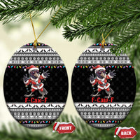 F Caw F Raven Christmas Ceramic Ornament Funny Santa Crow - Wonder Print Shop
