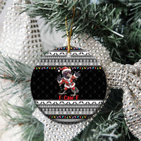 F Caw F Raven Christmas Ceramic Ornament Funny Santa Crow - Wonder Print Shop