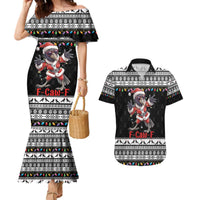 F Caw F Raven Christmas Couples Matching Mermaid Dress and Hawaiian Shirt Funny Santa Crow - Wonder Print Shop