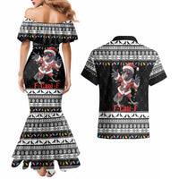 F Caw F Raven Christmas Couples Matching Mermaid Dress and Hawaiian Shirt Funny Santa Crow - Wonder Print Shop