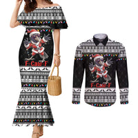 F Caw F Raven Christmas Couples Matching Mermaid Dress and Long Sleeve Button Shirt Funny Santa Crow - Wonder Print Shop