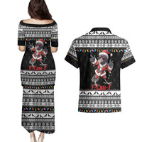 F Caw F Raven Christmas Couples Matching Puletasi and Hawaiian Shirt Funny Santa Crow - Wonder Print Shop