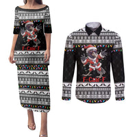 F Caw F Raven Christmas Couples Matching Puletasi and Long Sleeve Button Shirt Funny Santa Crow - Wonder Print Shop