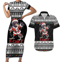 F Caw F Raven Christmas Couples Matching Short Sleeve Bodycon Dress and Hawaiian Shirt Funny Santa Crow - Wonder Print Shop