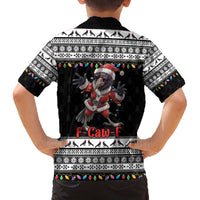 F Caw F Raven Christmas Family Matching Off The Shoulder Long Sleeve Dress and Hawaiian Shirt Funny Santa Crow - Wonder Print Shop