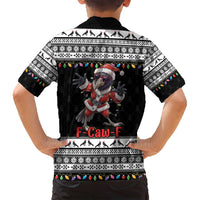 F Caw F Raven Christmas Family Matching Off Shoulder Maxi Dress and Hawaiian Shirt Funny Santa Crow - Wonder Print Shop