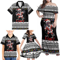 F Caw F Raven Christmas Family Matching Off Shoulder Maxi Dress and Hawaiian Shirt Funny Santa Crow - Wonder Print Shop