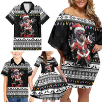 F Caw F Raven Christmas Family Matching Off Shoulder Short Dress and Hawaiian Shirt Funny Santa Crow - Wonder Print Shop