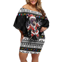 F Caw F Raven Christmas Family Matching Off Shoulder Short Dress and Hawaiian Shirt Funny Santa Crow - Wonder Print Shop
