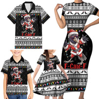 F Caw F Raven Christmas Family Matching Short Sleeve Bodycon Dress and Hawaiian Shirt Funny Santa Crow - Wonder Print Shop