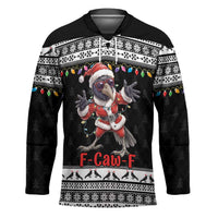 F Caw F Raven Christmas Hockey Jersey Funny Santa Crow - Wonder Print Shop