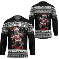 F Caw F Raven Christmas Hockey Jersey Funny Santa Crow - Wonder Print Shop