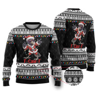 F Caw F Raven Christmas Ugly Christmas Sweater Funny Santa Crow - Wonder Print Shop