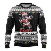 F Caw F Raven Christmas Ugly Christmas Sweater Funny Santa Crow - Wonder Print Shop
