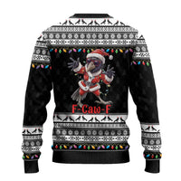 F Caw F Raven Christmas Ugly Christmas Sweater Funny Santa Crow - Wonder Print Shop