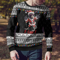 F Caw F Raven Christmas Ugly Christmas Sweater Funny Santa Crow - Wonder Print Shop
