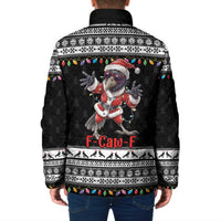 F Caw F Raven Christmas Padded Jacket Funny Santa Crow - Wonder Print Shop