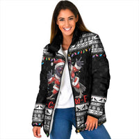 F Caw F Raven Christmas Padded Jacket Funny Santa Crow - Wonder Print Shop