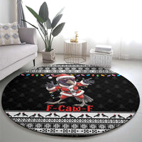 F Caw F Raven Christmas Round Carpet Funny Santa Crow - Wonder Print Shop