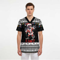 F Caw F Raven Christmas Scrub Top Funny Santa Crow - Wonder Print Shop