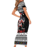 F Caw F Raven Christmas Short Sleeve Bodycon Dress Funny Santa Crow - Wonder Print Shop