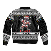 F Caw F Raven Christmas Sleeve Zip Bomber Jacket Funny Santa Crow - Wonder Print Shop