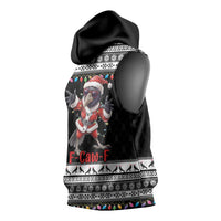 F Caw F Raven Christmas Sleeveless Hoodie Funny Santa Crow - Wonder Print Shop