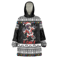 F Caw F Raven Christmas Wearable Blanket Hoodie Funny Santa Crow - Wonder Print Shop