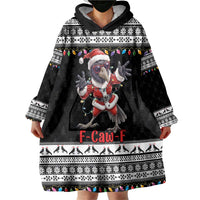 F Caw F Raven Christmas Wearable Blanket Hoodie Funny Santa Crow - Wonder Print Shop