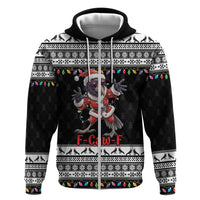 F Caw F Raven Christmas Zip Hoodie Funny Santa Crow - Wonder Print Shop