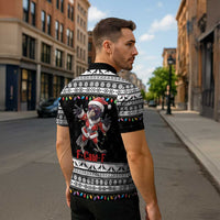 F Caw F Raven Christmas Zipper Polo Shirt Funny Santa Crow - Wonder Print Shop