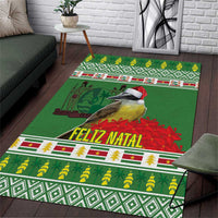 Suriname Christmas Area Rug Lesser Kiskadee With White Jungle Geranium - Wonder Print Shop