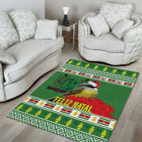 Suriname Christmas Area Rug Lesser Kiskadee With White Jungle Geranium - Wonder Print Shop