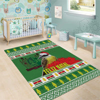 Suriname Christmas Area Rug Lesser Kiskadee With White Jungle Geranium - Wonder Print Shop