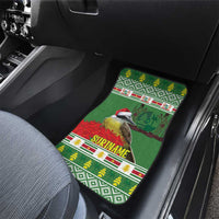Suriname Christmas Car Mats Lesser Kiskadee With White Jungle Geranium - Wonder Print Shop