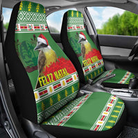 Suriname Christmas Car Seat Cover Lesser Kiskadee With White Jungle Geranium - Wonder Print Shop