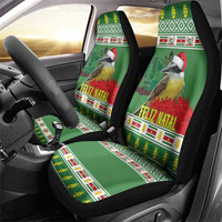 Suriname Christmas Car Seat Cover Lesser Kiskadee With White Jungle Geranium - Wonder Print Shop
