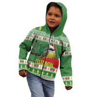 Suriname Christmas Kid Hoodie Lesser Kiskadee With White Jungle Geranium - Wonder Print Shop