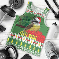 Suriname Christmas Men Tank Top Lesser Kiskadee With White Jungle Geranium - Wonder Print Shop