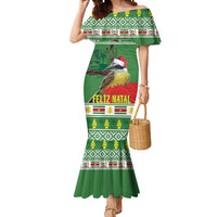 Suriname Christmas Mermaid Dress Lesser Kiskadee With White Jungle Geranium - Wonder Print Shop