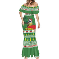 Suriname Christmas Mermaid Dress Lesser Kiskadee With White Jungle Geranium - Wonder Print Shop