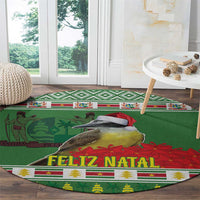 Suriname Christmas Round Carpet Lesser Kiskadee With White Jungle Geranium