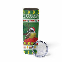 Suriname Christmas Skinny Tumbler Lesser Kiskadee With White Jungle Geranium - Wonder Print Shop