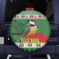 Suriname Christmas Spare Tire Cover Lesser Kiskadee With White Jungle Geranium - Wonder Print Shop