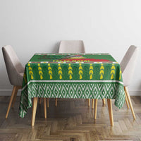 Suriname Christmas Tablecloth Lesser Kiskadee With White Jungle Geranium - Wonder Print Shop