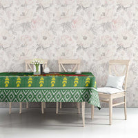 Suriname Christmas Tablecloth Lesser Kiskadee With White Jungle Geranium - Wonder Print Shop