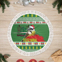 Suriname Christmas Tree Skirt Lesser Kiskadee With White Jungle Geranium - Wonder Print Shop