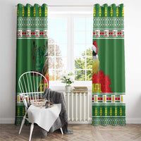 Suriname Christmas Window Curtain Lesser Kiskadee With White Jungle Geranium - Wonder Print Shop