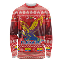 Ecuador Andean Condor Christmas Long Sleeve Shirt Dios Patria y Libertad - Wonder Print Shop