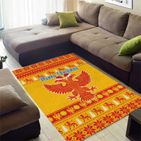 Montenegro Christmas Area Rug Double-headed Eagle With Christmas Pattern - Wonder Print Shop